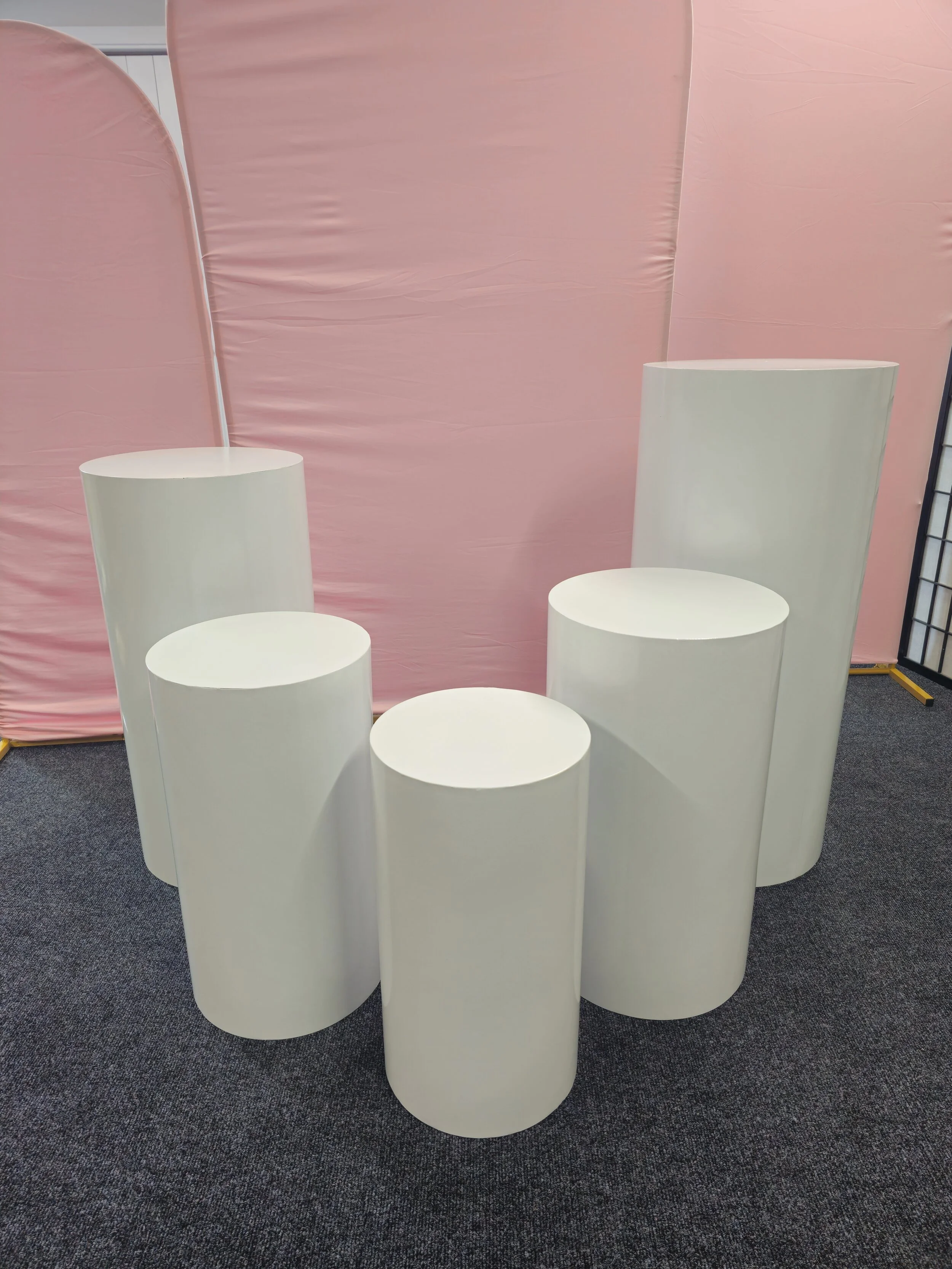 White Round Plinths