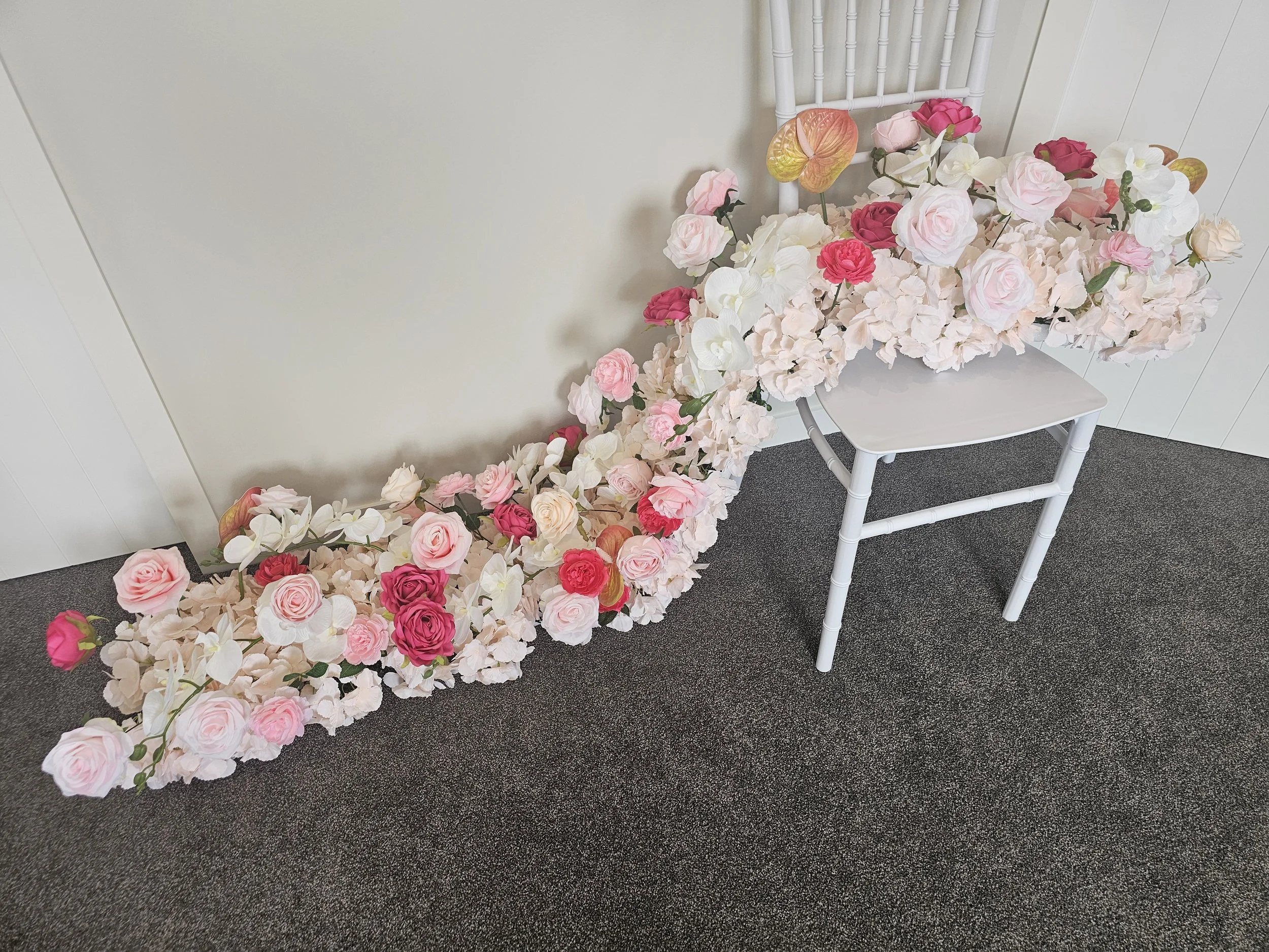 Pink and White Flower Row