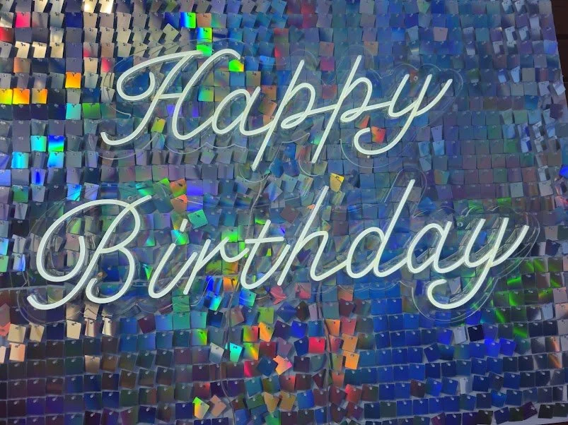 Large "Happy" "Birthday"