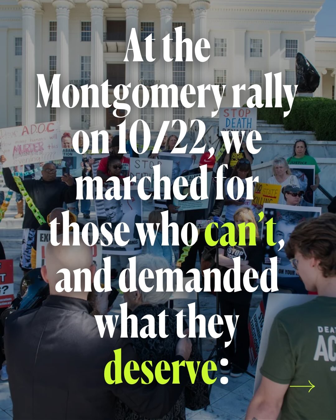 📢On October 22, we came together at the Alabama State House during the Prison Oversight Committee meeting to speak truth to power and call for accountability. We marched for justice, transparency, and humane treatment, because urgency demands action