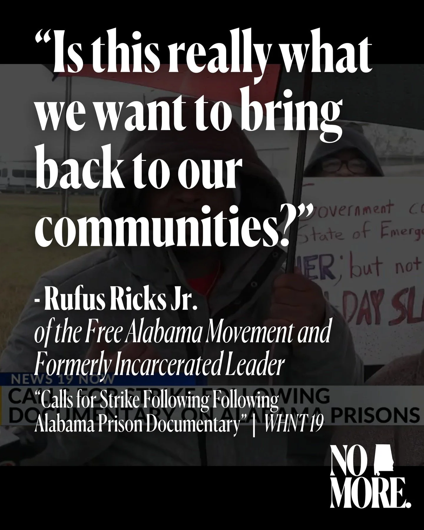 Building on the exposure of the inhumane conditions being faced by Alabamians in prison in the recent documentary @thealabamasolution, incarcerated people across the state are organizing a work strike beginning on February 8th, 2026. 

Members of the