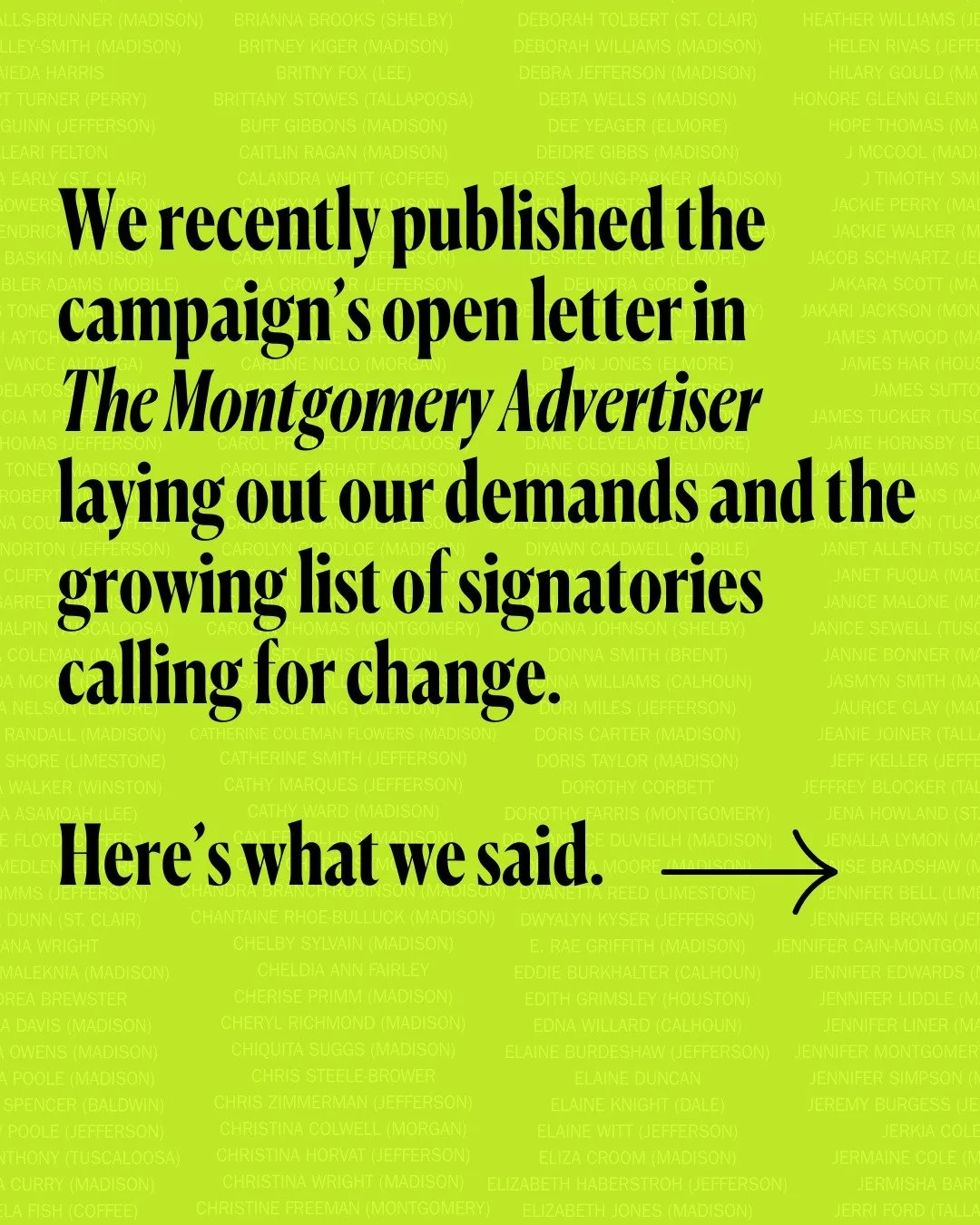 Did you see us in the paper? In November, we published a four-page spread in the @mgmadvertiser detailing the mission, progress, and future of the #NoMoreAlabama campaign. We&rsquo;re bringing awareness to the systematic issues within the Alabama pri