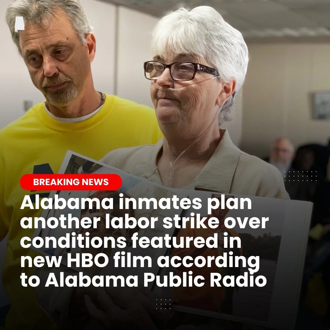 In the article,  Alabama Public Radio outlines how families and advocates say Alabama&rsquo;s prisons remain in crisis and that people who are incarcerated are planning another work stoppage to protest conditions. 

@thealabamasolution uses cell phon