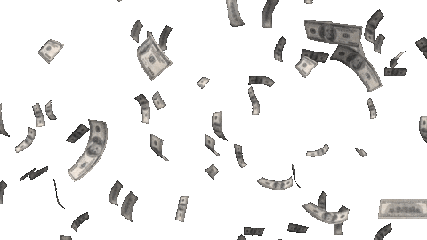 Falling US dollar bills.