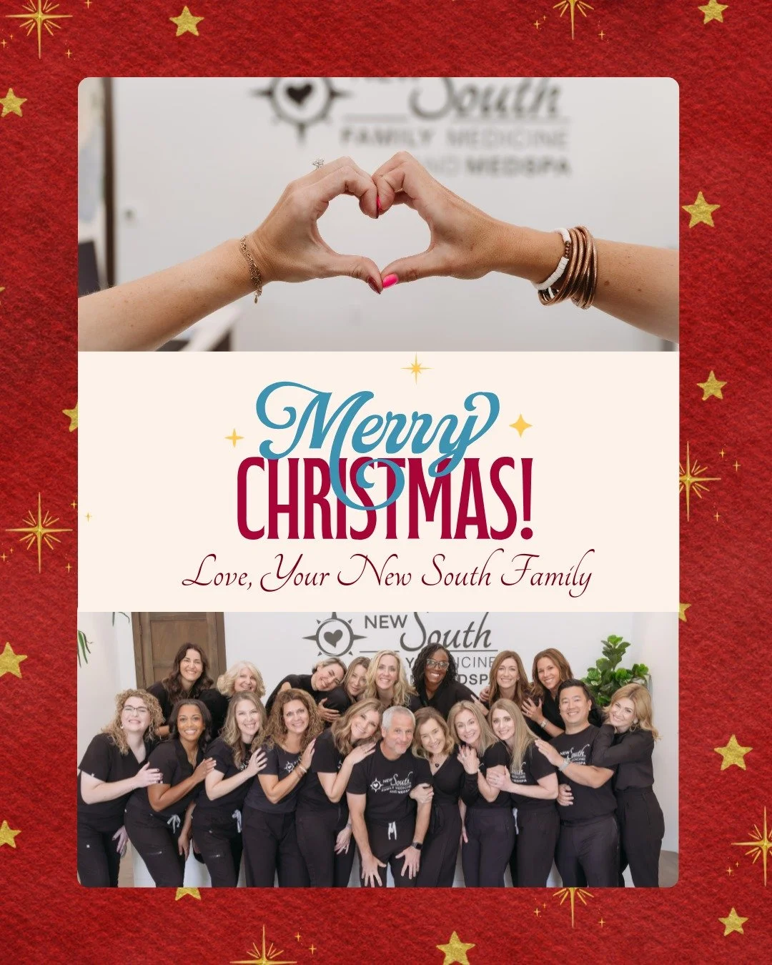 From our New South Family to yours, we wish your a very merry Christmas! 

As a reminder, we will be closed December 24-26, but will have a provider on call for emergent needs. Please call our office directly at 803-402-4410 to be connected with our 