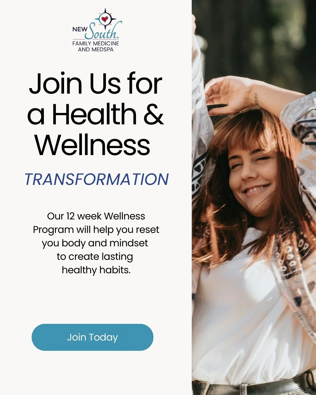 You don&rsquo;t need a year.
You don&rsquo;t need a strict diet.
You don&rsquo;t need to overhaul your life.

You just need 12 intentional weeks, one focus at a time.

✨ In our Wellness at New South program, you will ✨

-Support your gut, hormones, m