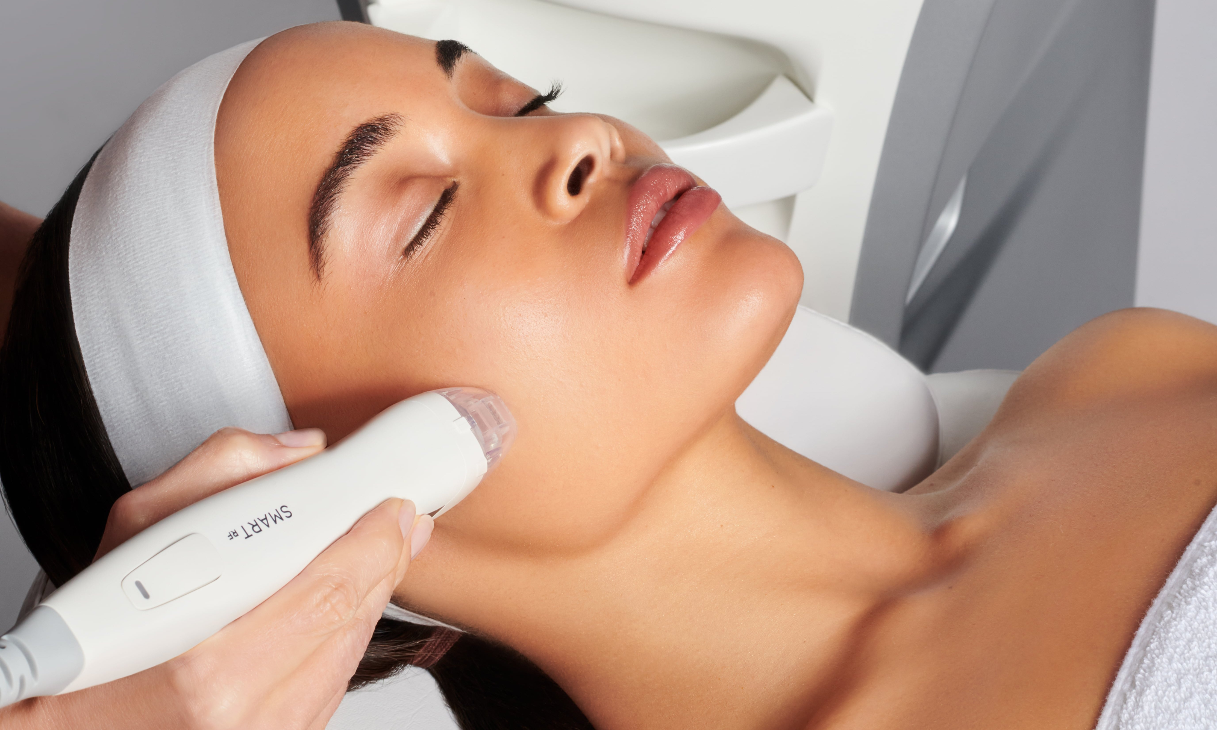 Provider performing Virtue RF microneedling treatment at New South MedSpa in Fort Mill, SC