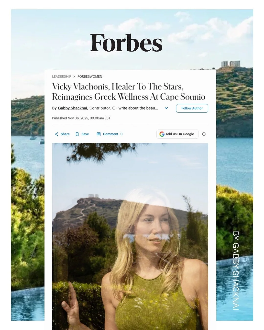 So honored to share my Greek roots and wellness philosophy with Forbes. Every journey leads us home &mdash; this one, to Cape Sounio. 🤍