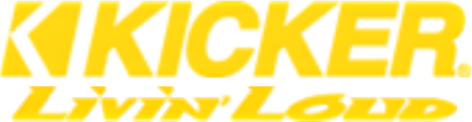 Kicker Live logo in yellow with black shadows.