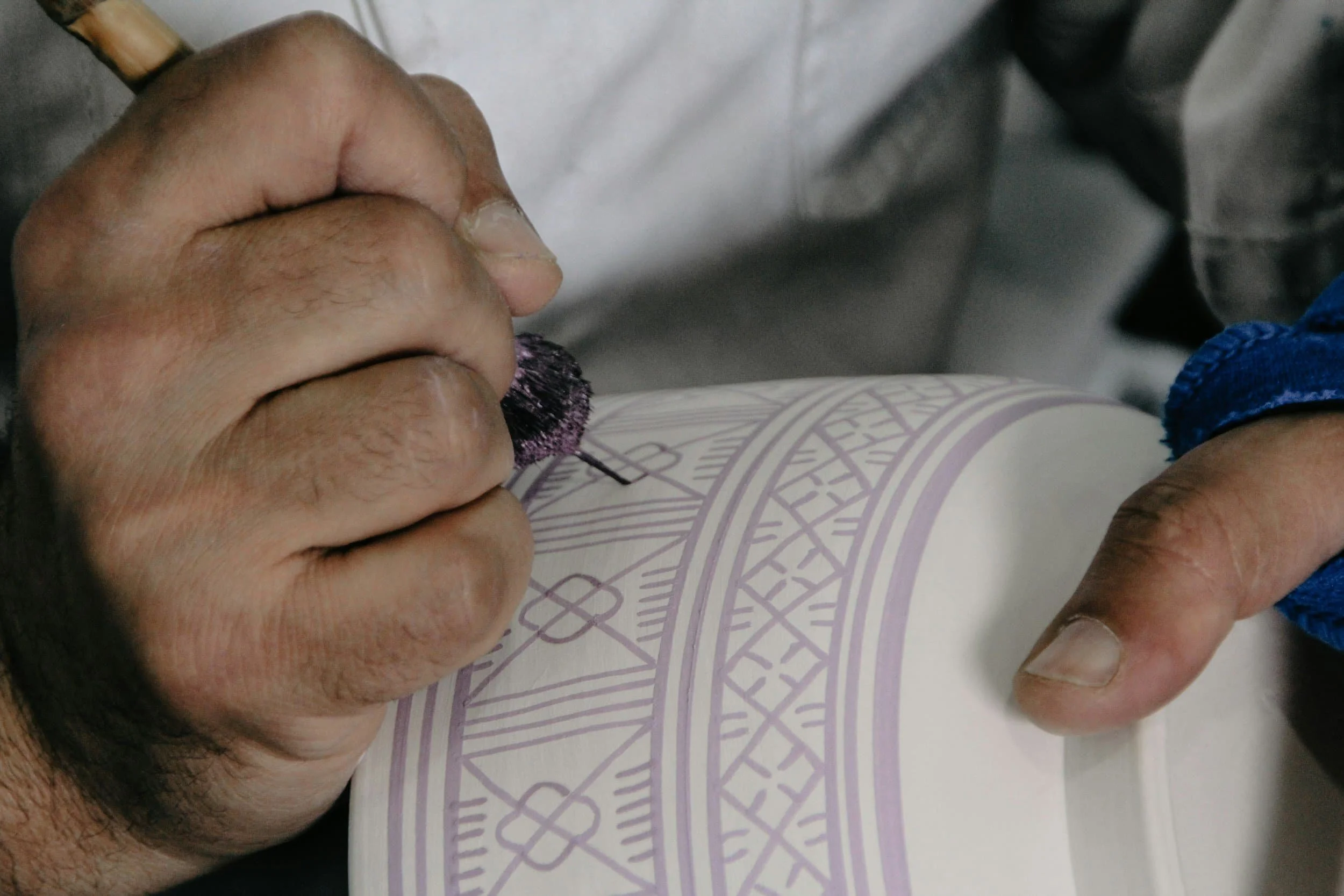 hand made pottery being painted