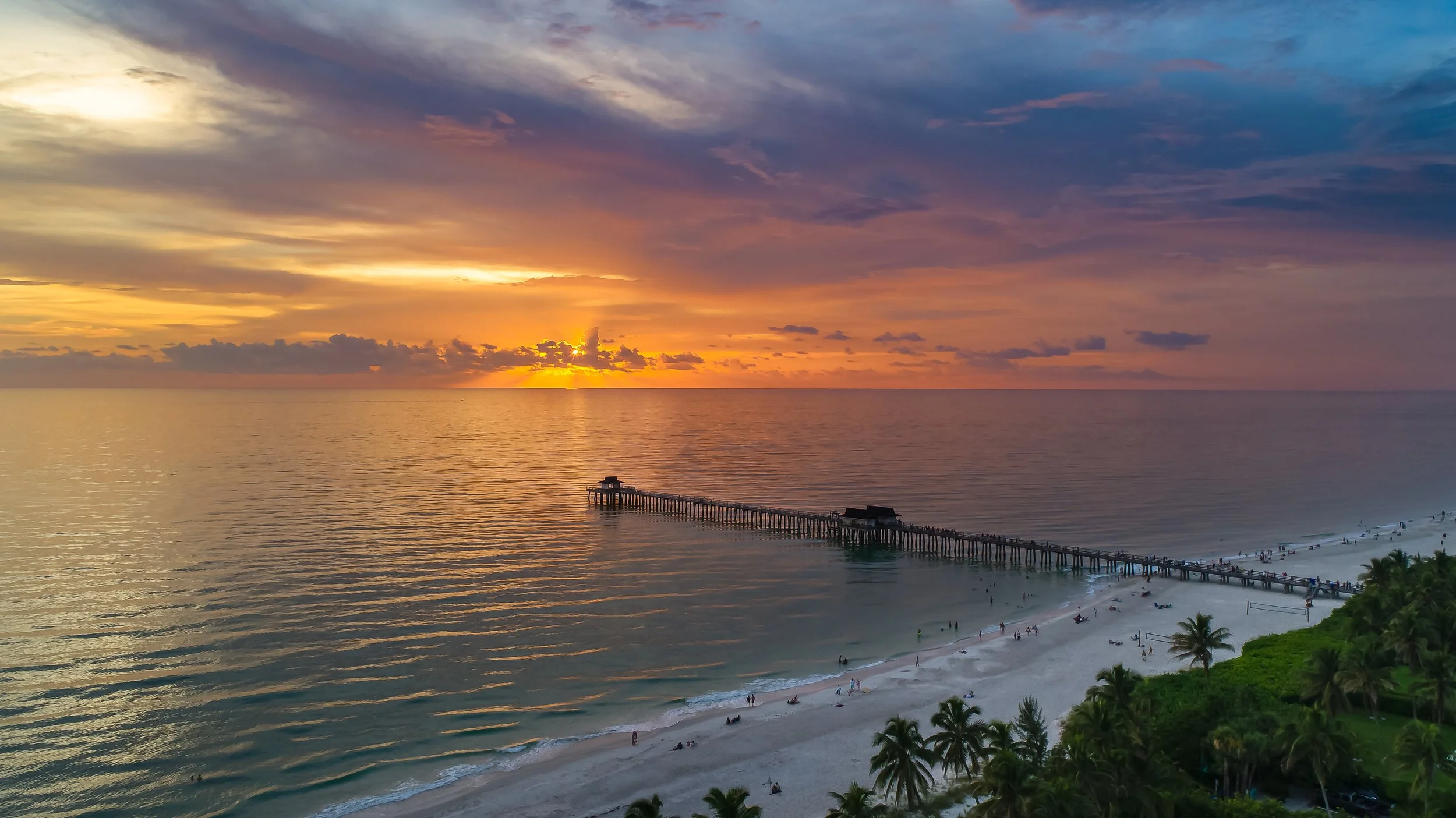 Naples Pier Sunset Aerial Stock Photography (1 of 1).jpg