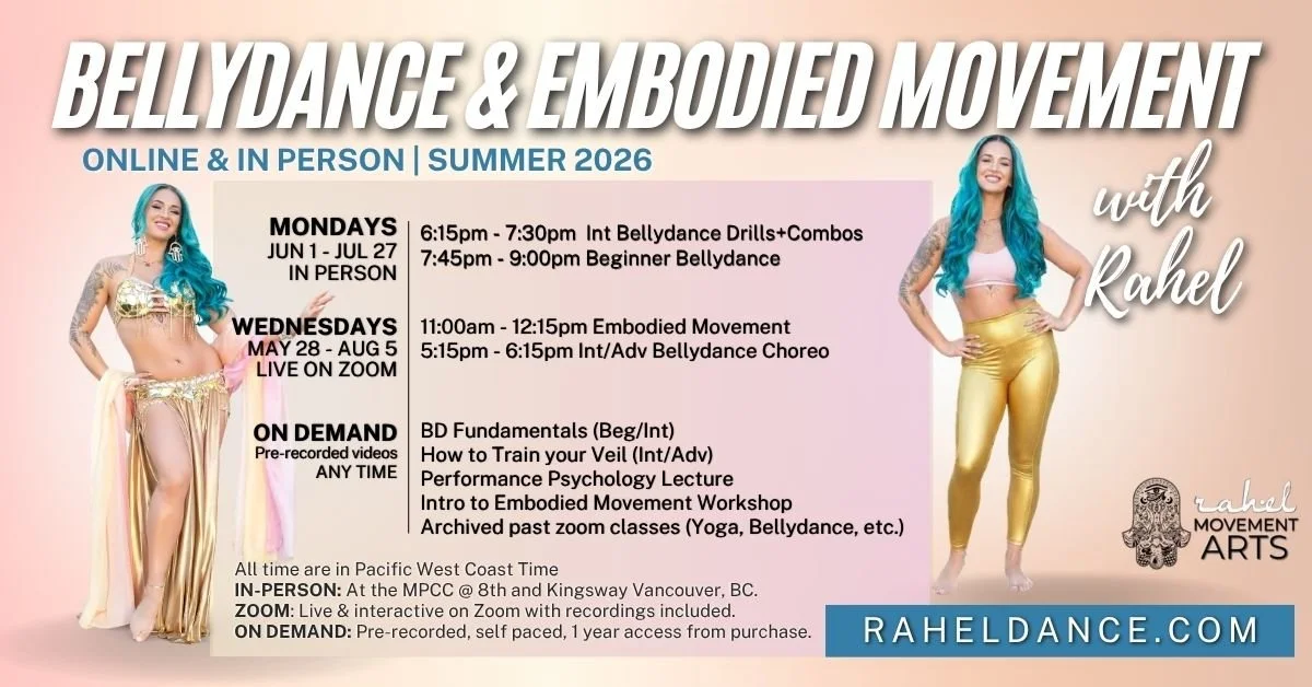 bellydance and embodied movement classes online or in person in vancouver