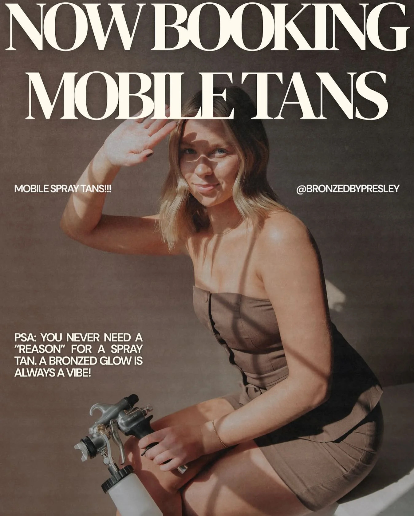 My books are OPEN! My suite doesn&rsquo;t open until January, but I&rsquo;m offering mobile spray tans NOW! Who doesn&rsquo;t love getting their services done without having to leave the comfort of their own home?! I know I do! Book your mobile tan n