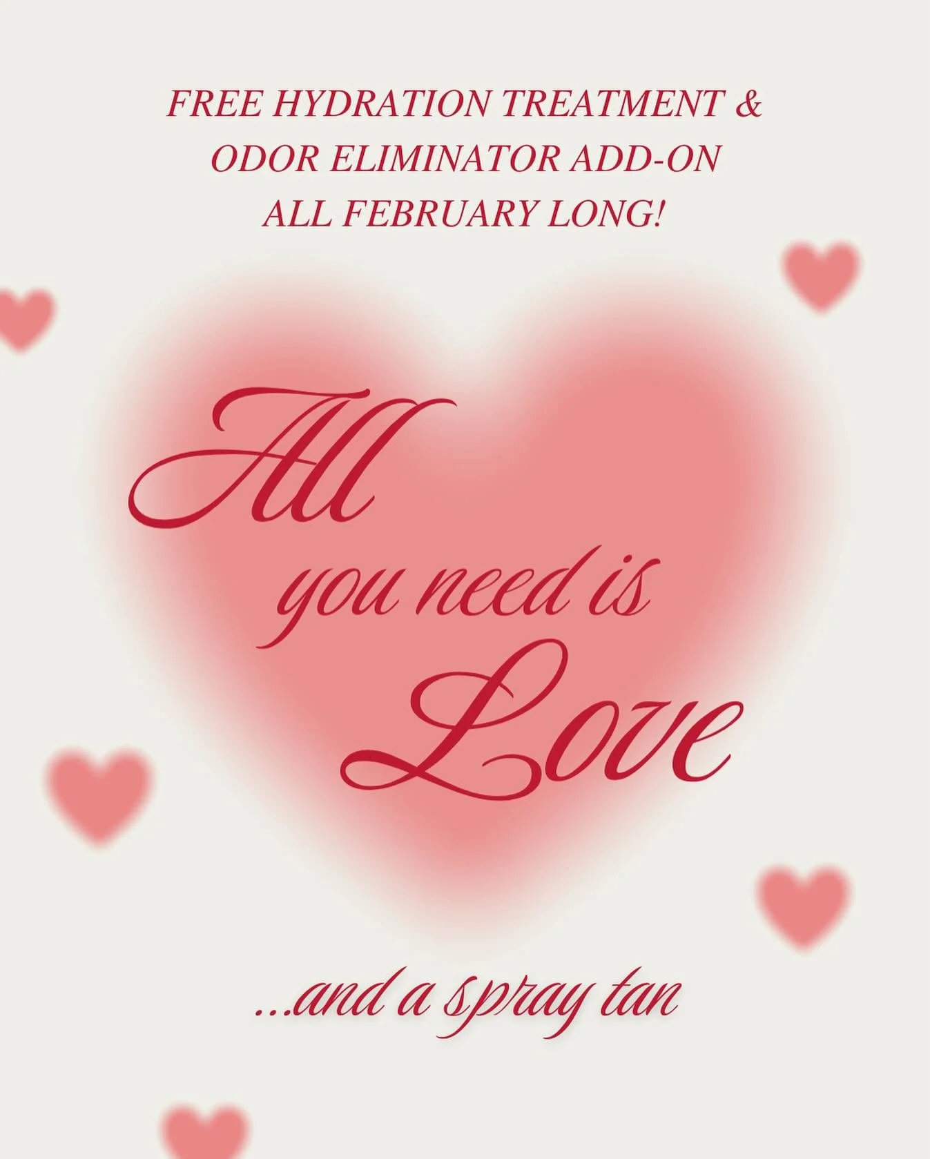 Time to prebook your February tans! FREE hydration treatment and odor eliminator add-on and let me tell you, it&rsquo;s seriously the BEST! I will never get a spray tan without it again🫣 

#spraytan #spraytanning #spraytanartist #customspraytans #il