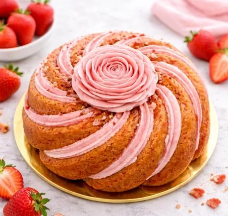 Strawberry Swirl Bundt Cake