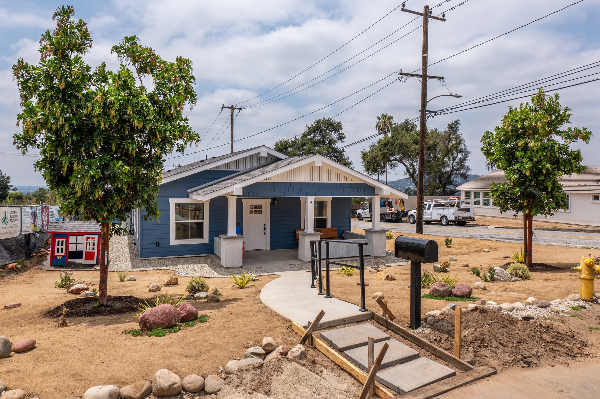 First Altadena Home with Green Fenix Trees Planted