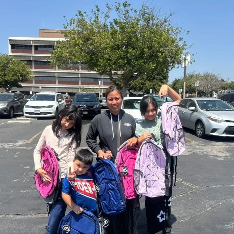 At the GUSD backpack and school supply drive with my three GUSD kiddos.