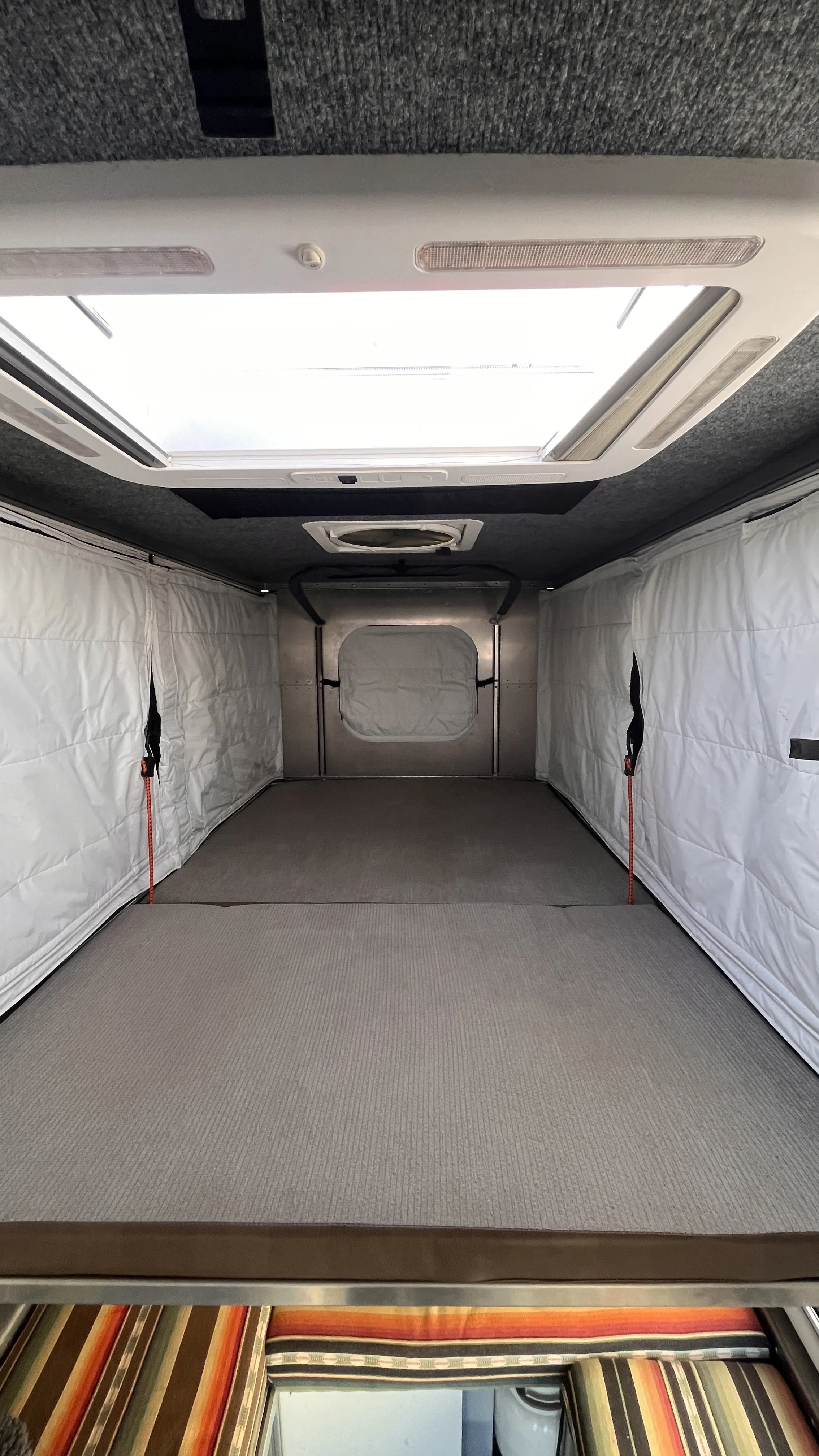 sleeping setup with windows closed