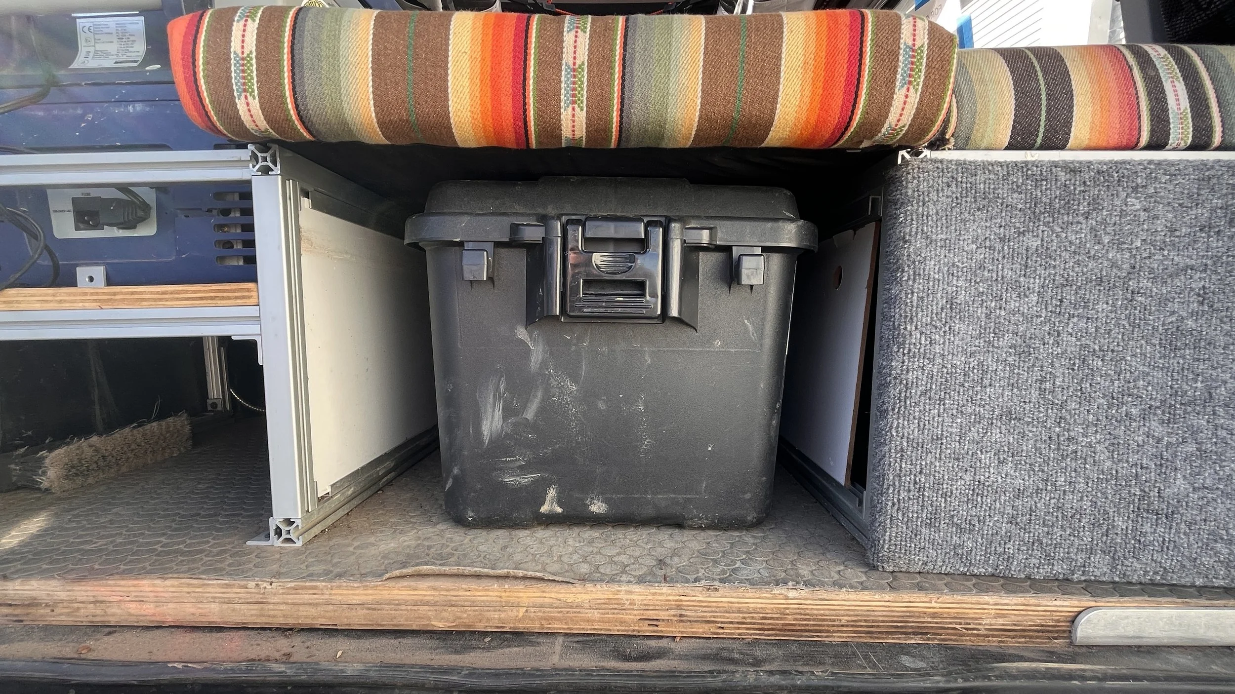 lower sleep setup on bins (not super stable but works for me when family is sleeping up top)