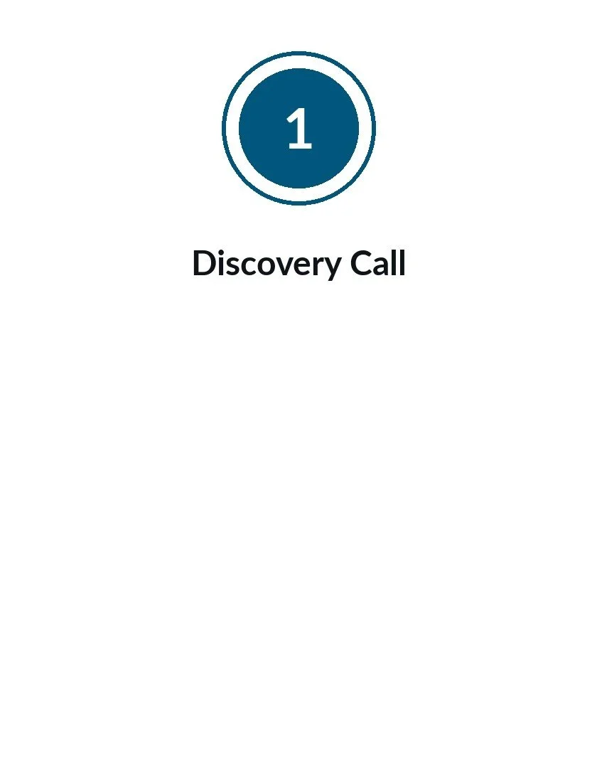 Screen with the number 1 in a circle and the words 'Discovery Call' below.