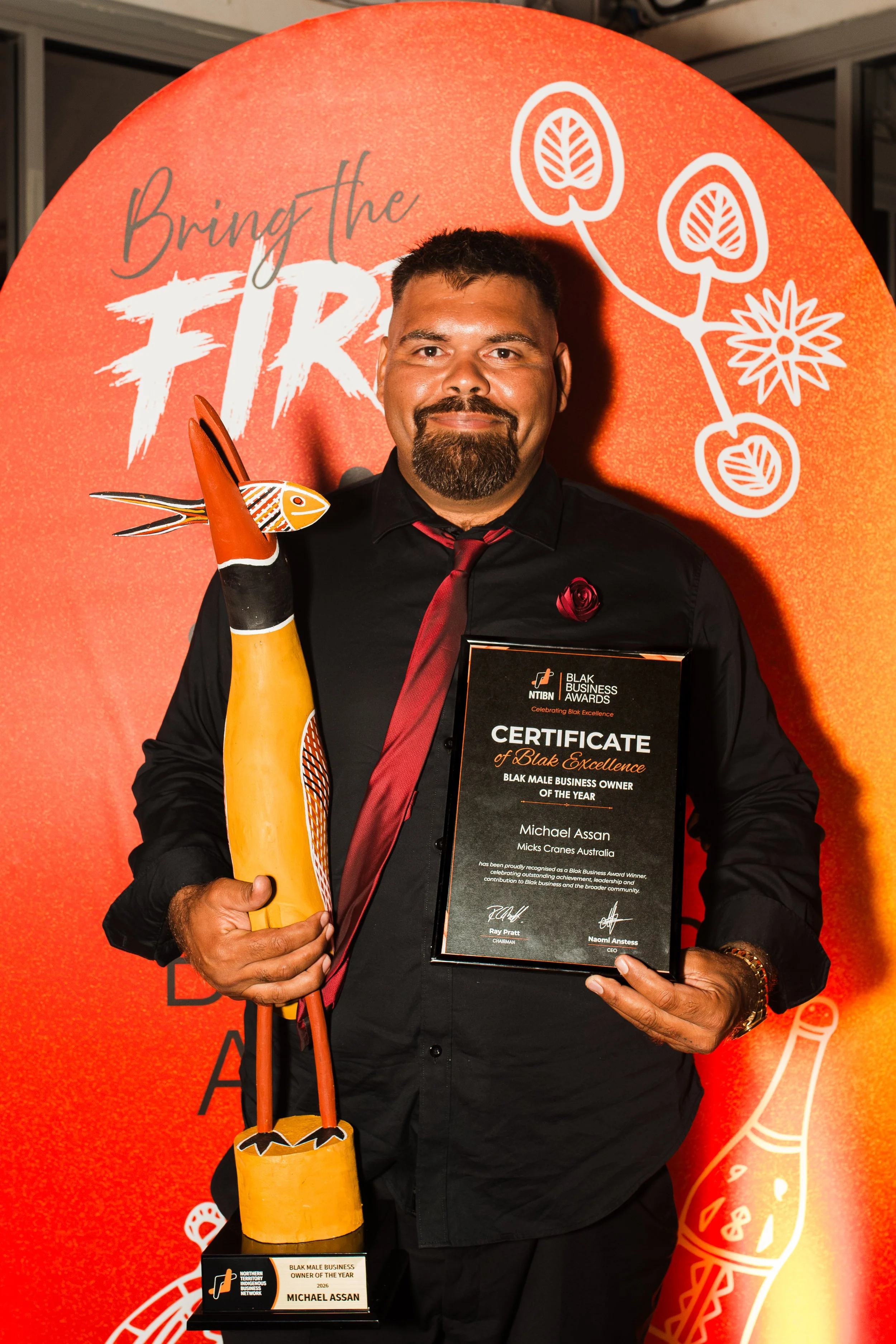 Blak Male Business of the Year Michael Assan Mick Cranes Australia