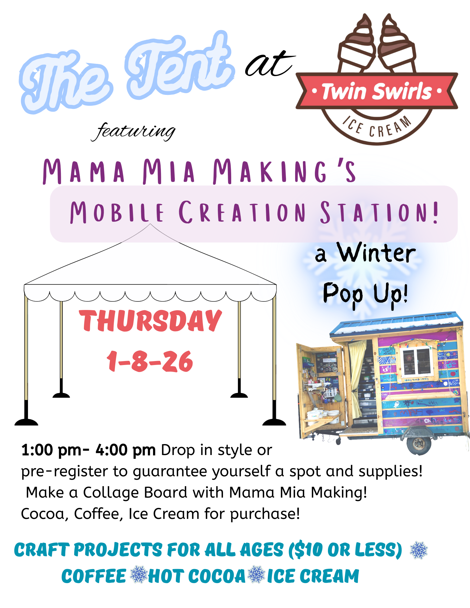 Tent @ Twin Swirls Pop Up: Collage Boards!