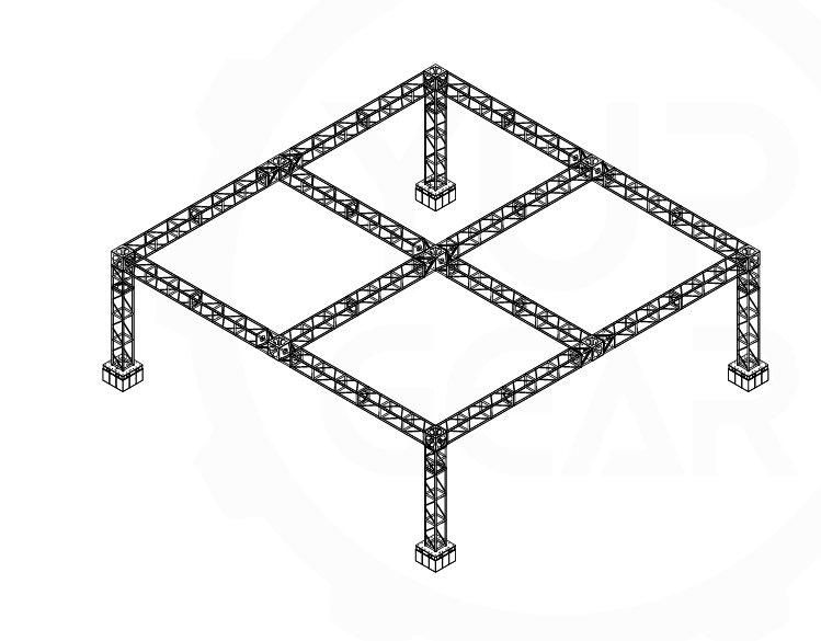 VIP Truss Structure supported on EZ BLOCK ballasts