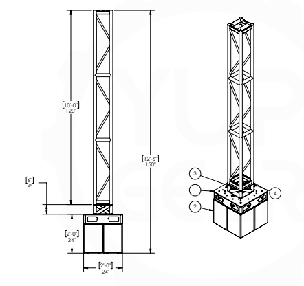 Truss Tower with a ballast