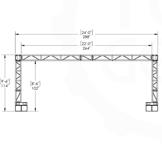  
   
    22ft ID (24ft OD) x 8.5ft ID (9.5ft OD) Truss Arch - 12" Truss
   
   
    Perfect Entryway Arch or Finish Line Arch!
   
  
   
     
       EZ BLOCK COMBO Rental (Shown):  
       Starting at $600/week 
     
     
       Full System Est.