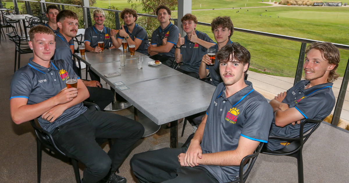 Members of the Surf Coast Suns senior football team