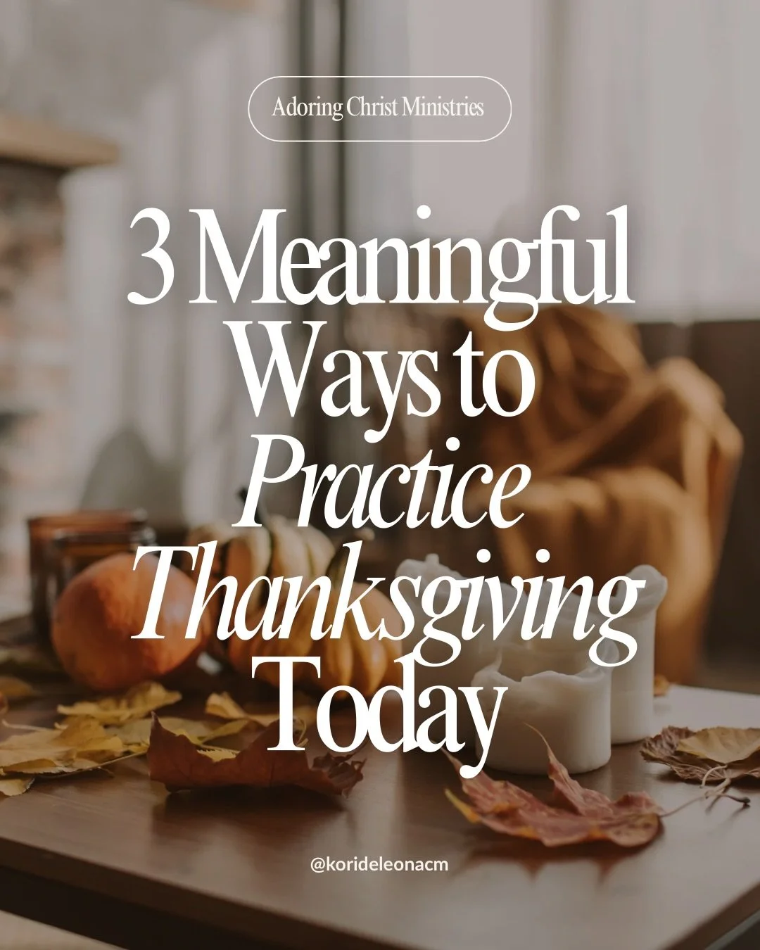 Thanksgiving arrives quickly every year, but true gratitude takes intention.

Before the week gets busy, here are three simple but meaningful ways to cultivate a heart of thanks:

1. Pause before the noise.
Even 2 minutes alone with the Lord can reor