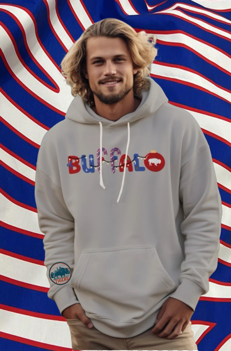 Buffalo candy cane design