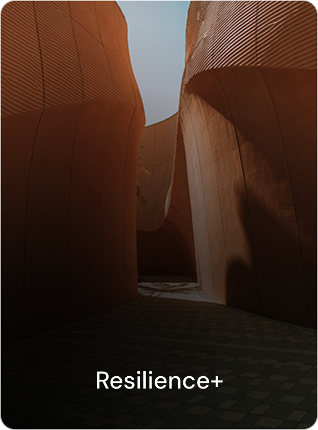 A woman standing in a swimming pool at sunset, overlooking clouds and the horizon with a colorful sky.