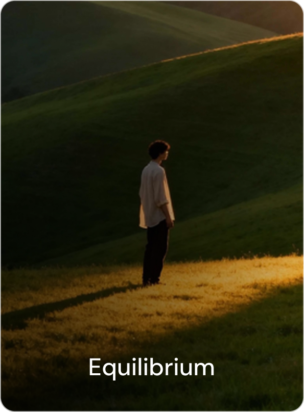 Woman practicing yoga on rocky surface during sunset, balancing in a pose with one hand on the ground and the other holding her foot behind her back, wearing a blue workout outfit.