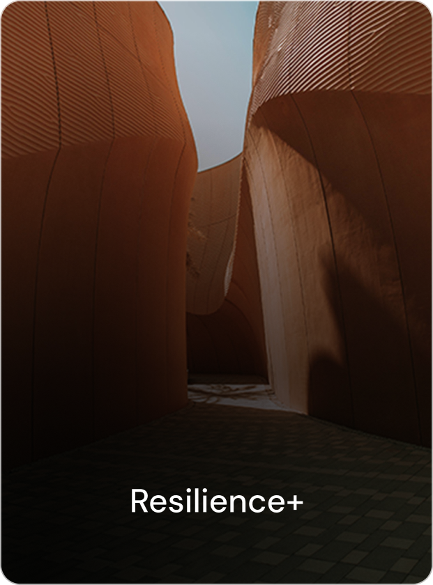 A woman standing in a swimming pool at sunset, overlooking clouds and the horizon with a colorful sky.