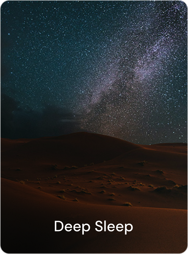 A woman with closed eyes and relaxed expression, sitting in a peaceful posture, promoting deep sleep and resilience.