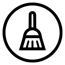 Icon of a broom inside a circle