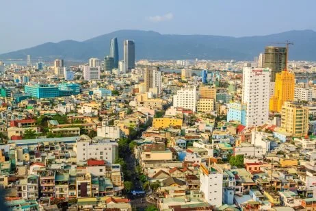 An aerial view of the city of the Danang in central Vietnam.