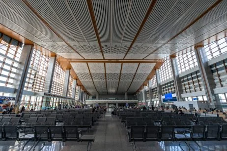 The Chinese-built railway station in Vientiane, Laos