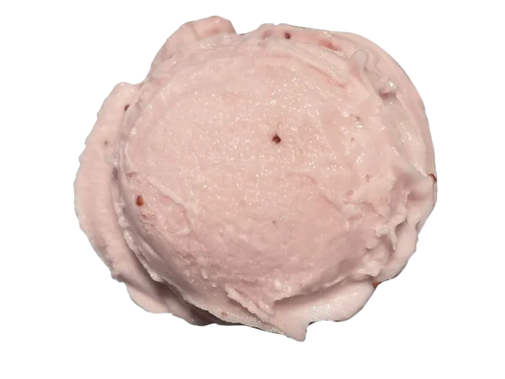 A close-up view of a single slice of cooked ham.