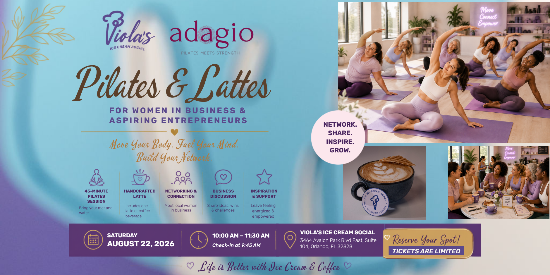 Pilates &amp; Lattes for Women in Business &amp; Aspiring Entrepreneurs