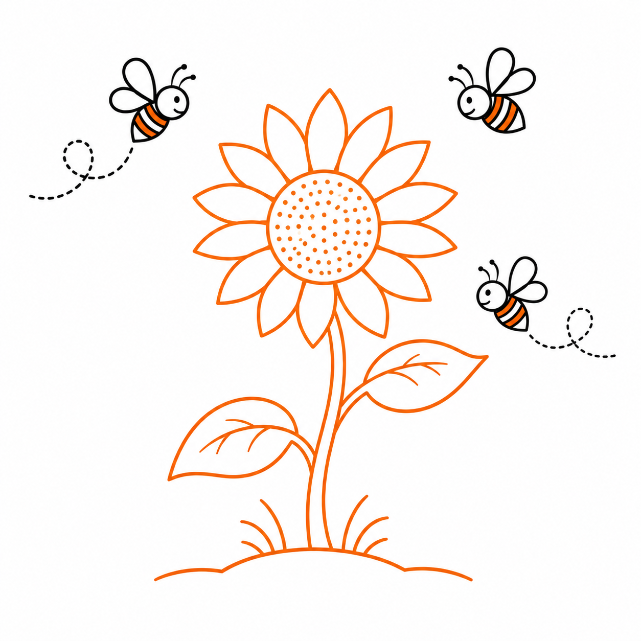 Sunflower with bees representing cross polinization through corporate service