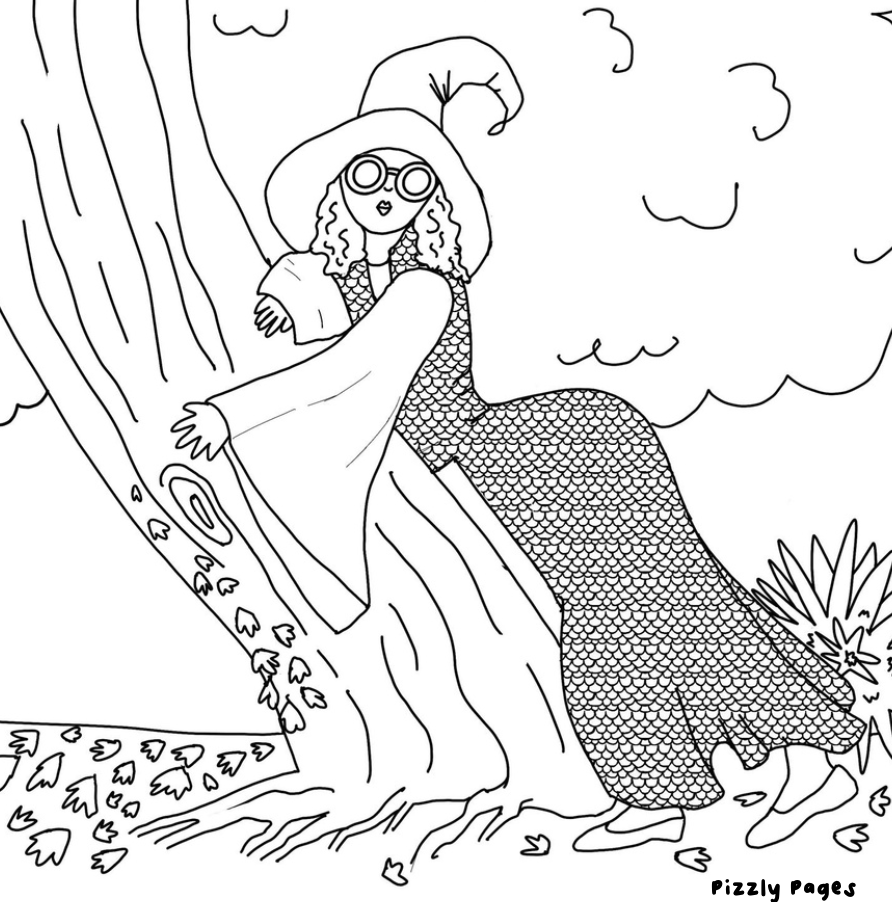 Free Winni Wizard PDF colouring page