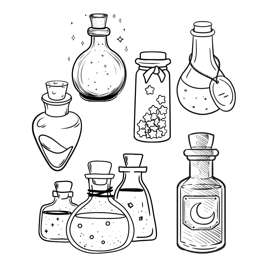 FREE "Winni's potions" colouring page