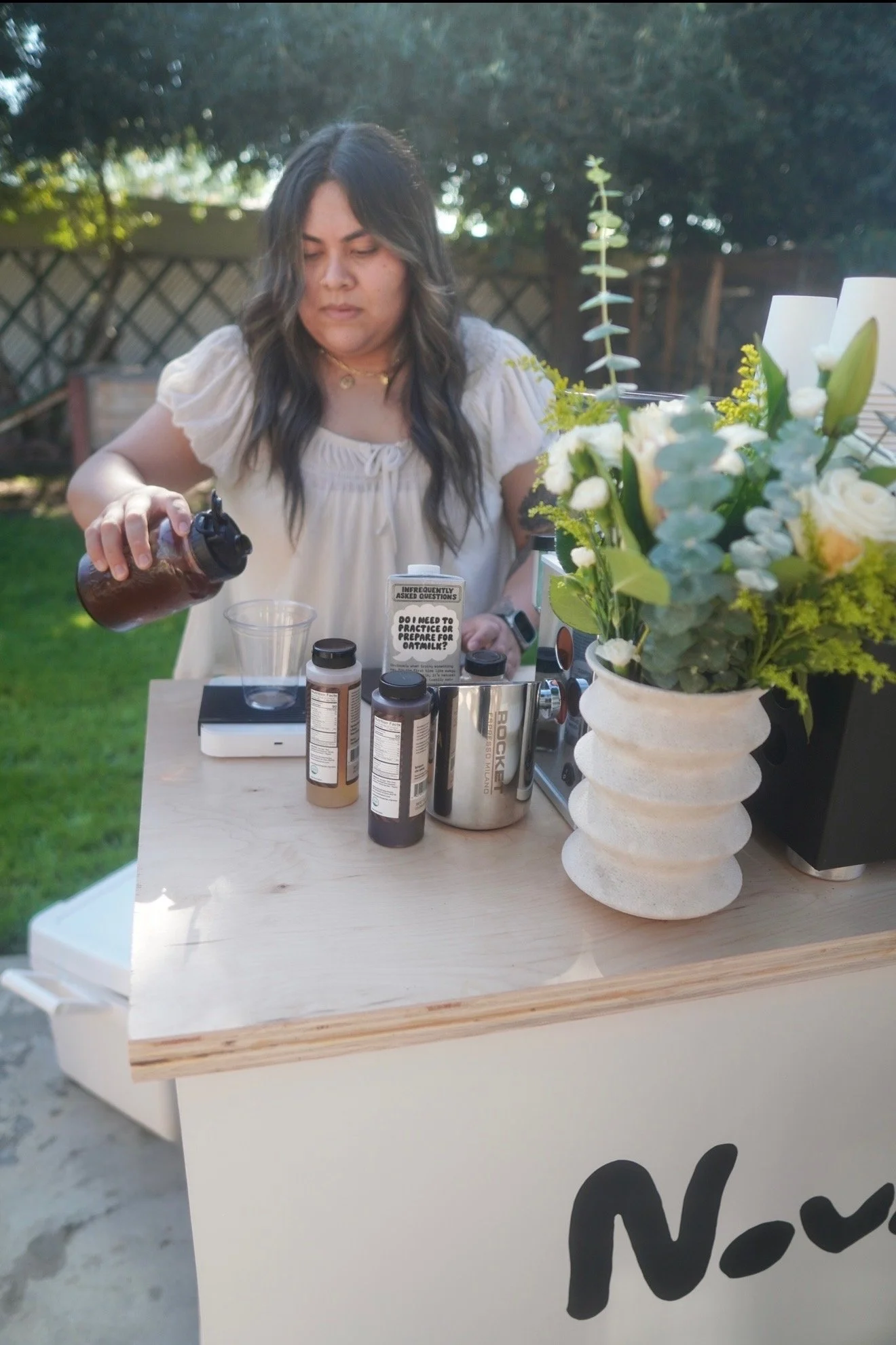 barista making espresso lattes