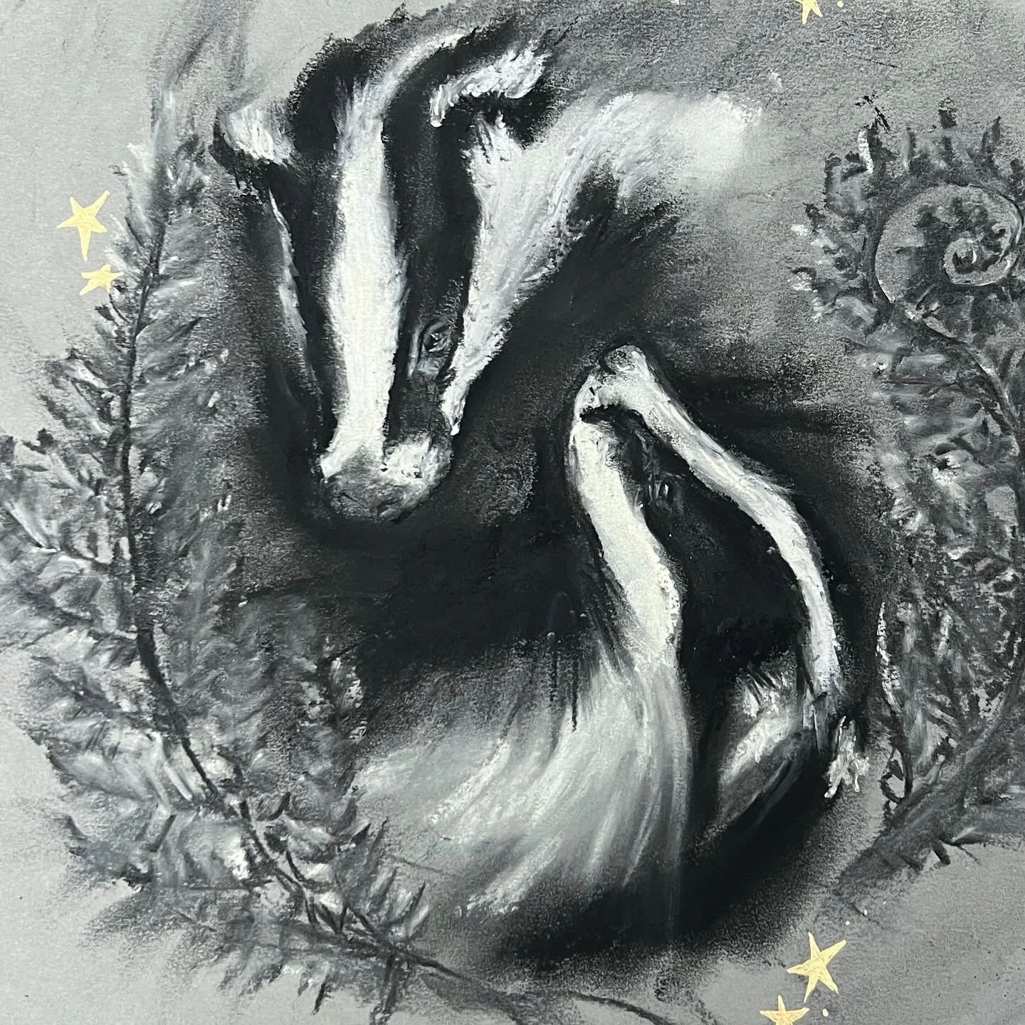 &lsquo;Together&rsquo; 🦡

Fine art giclee prints are FINALLY ava1lable in my place of things !!! ✨A4 and A5 ✨

AAAAAAND the original A3 charcoal and past drawing is now live tooo!!!!! 

✨✨✨✨Link in stories and Bio!!! ✨✨✨✨✨

#badgerart #wildlifeart #
