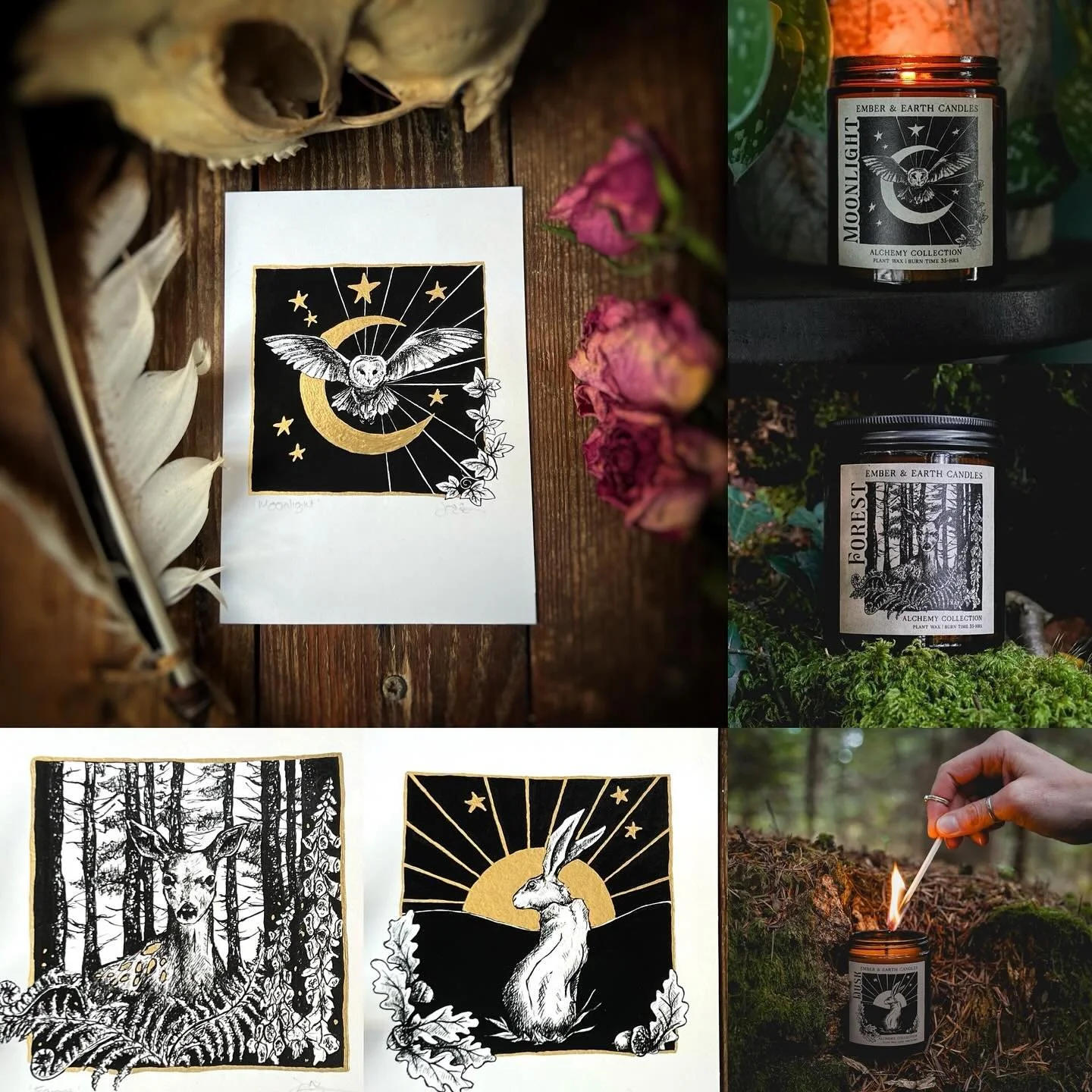 As an artist and illustrator it is always the most incredible feeling when I am asked to create something for a brand who is super aligned with me and what I do..

So I was so excited to be asked by the wonderful @emberandearthcandles to illustrate t