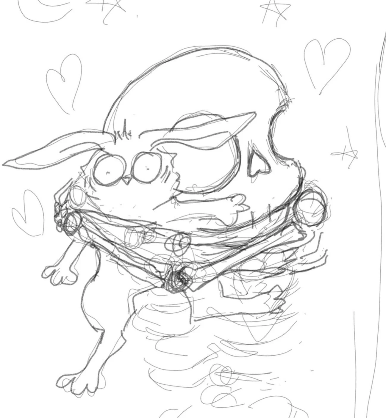Roger is the personification of inner me &hellip; 

the inner me that can&rsquo;t always say what I want to say or feel what I want to feel&hellip; 

So he often just appears on my page and somehow says it all.

This morning I came across this sketch