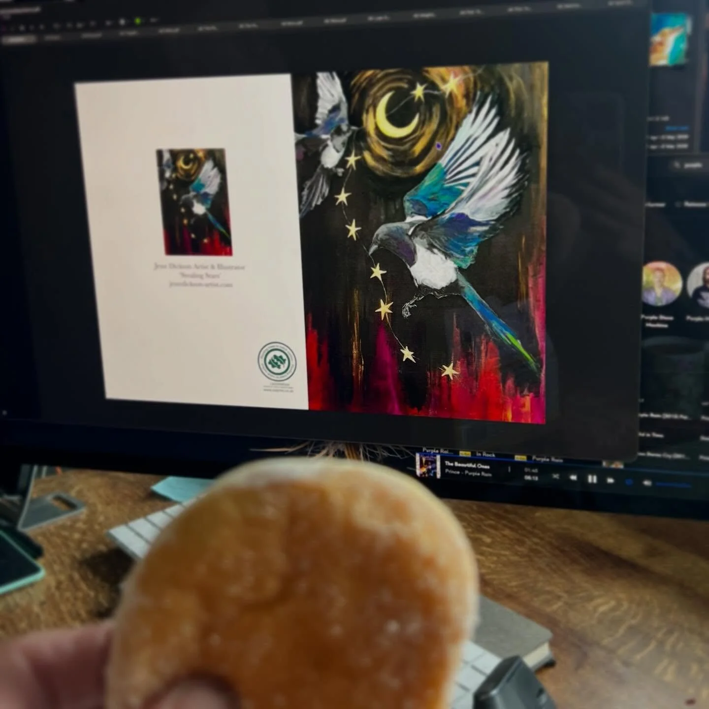 Laying up my BRAND NEW CARDS &hellip; while eating custard donuts and listening to Prince.
A good day.

Are you a custard or Jam donuts person??? 

New greetings cards coming soon!! Are there any of my pictures that you&rsquo;d love to see as cards ?