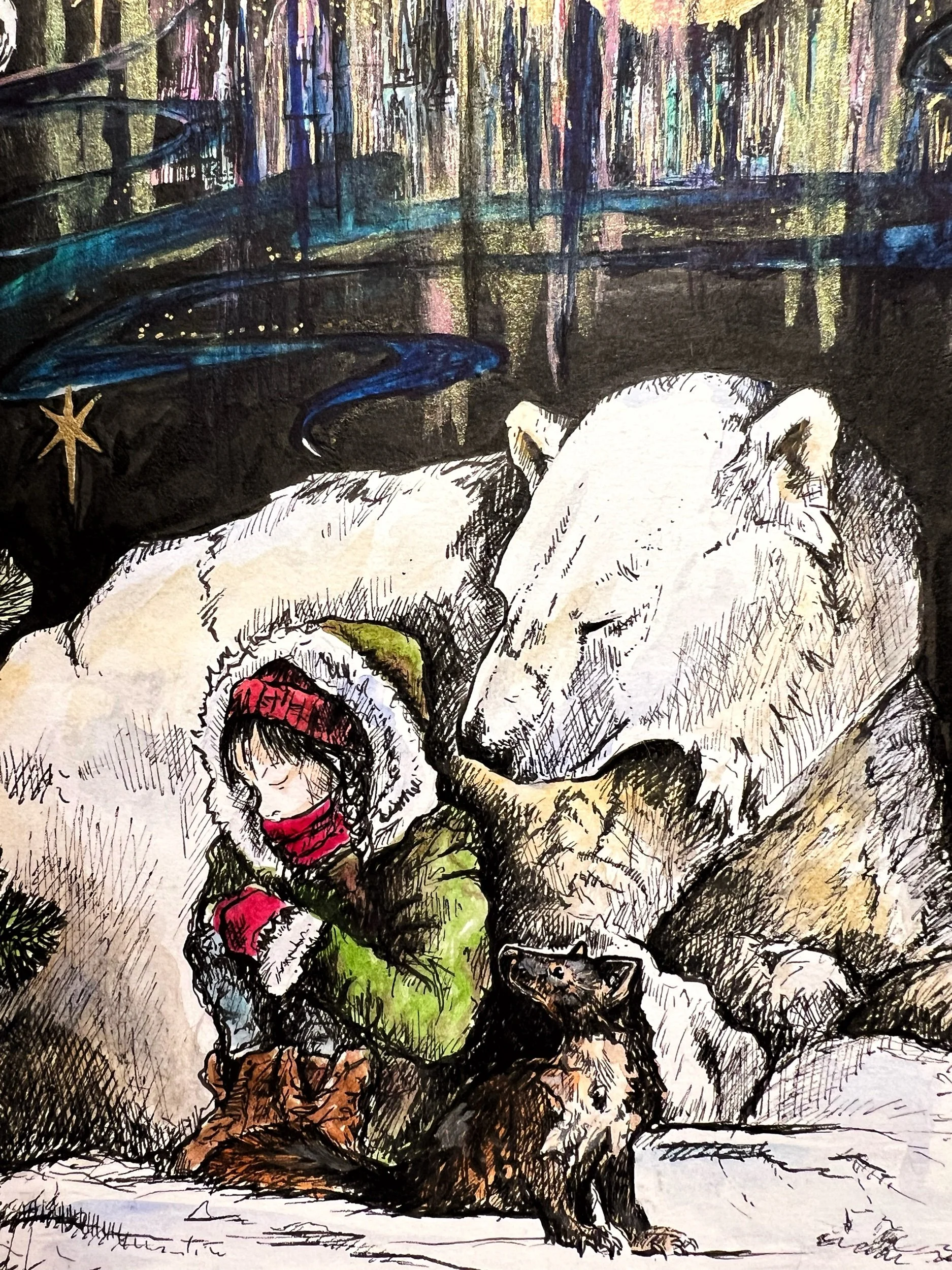Lyra and Iorek Byrnison. His dark Materials. A4 Fine art Giclee print